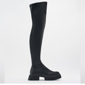 Zara over the knee lug boots size 38